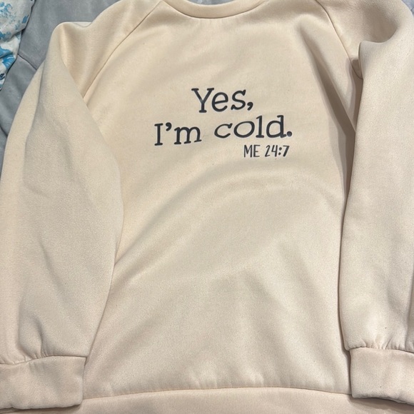 Cream Sweatshirt with Fun Text - Picture 3 of 3